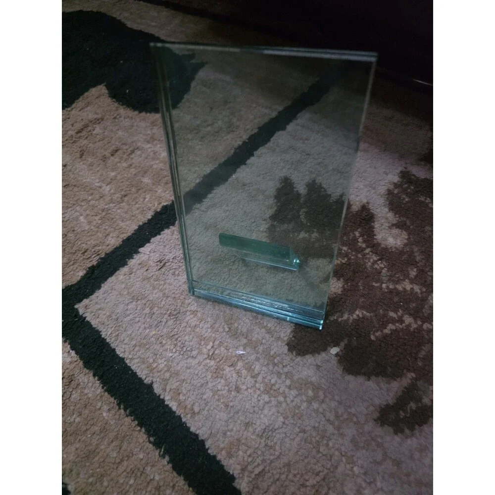 Frameless Modern Glass Photo Frame Holds 4 X 6 Freestanding Thick Heavy